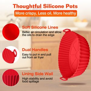 3 pièces de rechange pour friteuse à air, en silicone de qualité alimentaire B, réutilisables, résistantes à la chaleur 464F, pour casseroles et doublures en papier sulfurisé - Product Image 6