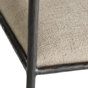 Modern <b>Dining</b> <b>Chair</b> Upholstered Seat and Back Forged Metal Frame Linen Texture Side <b>Chair</b> for Apartment <b>Dining</b> Room - Product Image 5