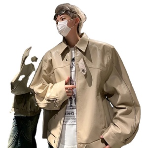 Chaqueta de Cuero de Oveja Genuino para Hombre, a la Moda, Impermeable, Transpirable, Estilo Casual para Motocicleta, Color Sólido 2024, Cuello Camisero, Estilo Coreano - Product Image 1