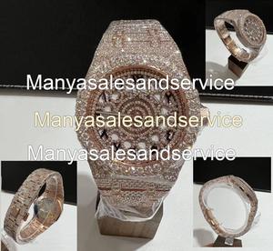 Reloj de Lujo Hip Hop con Diamantes de Moissanita Iced Out, Correa de Acero Inoxidable, Esfera de Cristal, Resistente al Agua 10 Bar para Él - Product Image 4