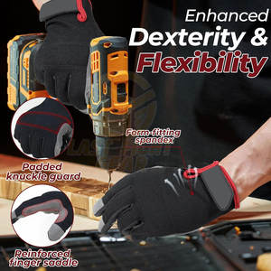 Guantes Profesionales para Mecánicos con Costuras Reforzadas y Diseño Flexible para Tareas de Taller - Product Image 3