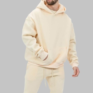 Wholesale High Quality 100% Cotton 400gsm Heavyweight Wholesale Blank Custom Fleece Pullover Oversized Men's Hoodies - Product Image 4