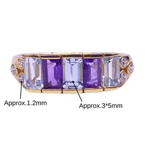 Anillo Clásico de Plata de Ley 925 Chapado en Oro con Gemas de Peridoto y Topacio Azul para Mujer, Ideal para Bodas - Product Image 5