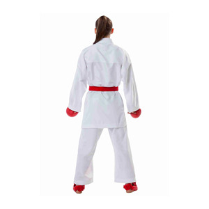 Five B Women Karate Gi Uniform Set White 100% Cotton <b>Red</b> Belt Durable Plain Dyed Regular Fit Martial Arts Wear Adult Size - Product Image 2