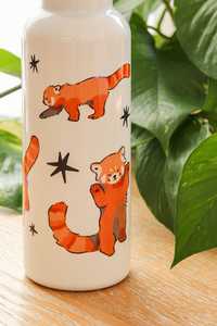 Linda botella de agua de acero inoxidable con diseño de panda rojo, con tapa, portátil, de gran capacidad, para viaje. - Product Image 4