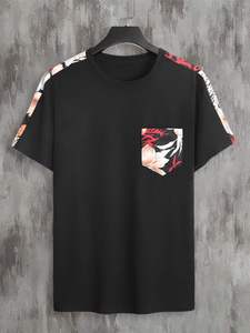 T-shirt homme 100% coton, pas cher, avec poche avant, personnalisé, basique, uni, col rond - Product Image 6