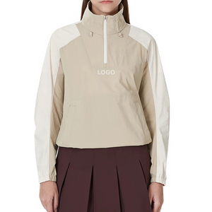 Chaqueta Cortavientos Personalizada para Mujer con Cuello Alto, Ligera, Transpirable, Resistente al Viento, Tejida, Informal para Exteriores, para Todas las Estaciones - Product Image 1