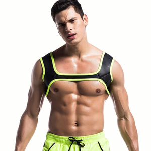 สายรัดหน้าอกสีเขียวนีออนสีดำ ปรับขนาดได้ เหมาะสำหรับใส่ไปเที่ยวคลับ - Product Image 1