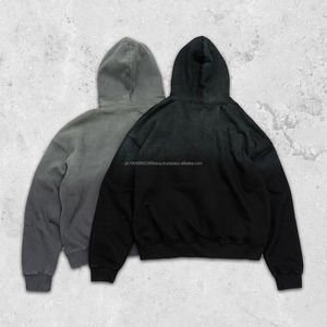 Sweat à capuche épais surdimensionné de qualité supérieure, 400 g/m², pour homme, style streetwear, déchiré, impression personnalisée sur écran - Product Image 2