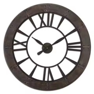Reloj de Pared Redondo de Metal con Caligrafía Árabe, Números Romanos, Cuarzo Analógico, Silencioso, Decoración para Sala de Estar, Reloj de Pared para Ramadán - Product Image 3