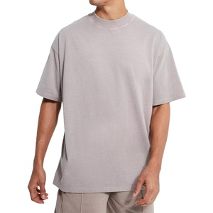 Custom Heavy Weight Unisex <b>Box</b> Fit Plain 100% Cotton t Shirt French Terry <b>Drop</b> Shoulder Oversized Boxy Tee T shirt for Men - Product Image 1