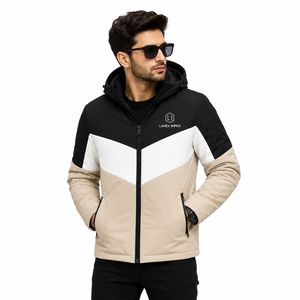 Veste matelassée à capuche pour homme, colorée, imperméable, coupe-vent, chaude pour l'hiver, décontractée, pour l'extérieur, avec logo personnalisé, fournisseur OEM ODM - Product Image 1