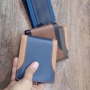 Premium Dark Navy Blue Leather Bifold Wallets for Men with <b>ID</b> Window Card Slots Slim Minimalist Design Durable Stitching Pockets - Product Image 4