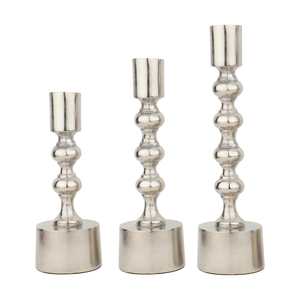 เชิงเทียนตกแต่งขายดีสำหรับตกแต่งบ้าน  งานหล่ออะลูมิเนียมเคลือบเงิน ทำด้วยมือ  รับสั่งทำตามแบบ - Product Image 4