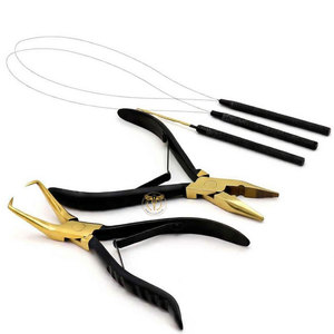 Hair Extension Beading Tool Kit –I-Link Micro Ring <b>Pliers</b> <b>Set</b> with Stainless Steel Crimping Removal Tools for Salon Professional - Product Image 1