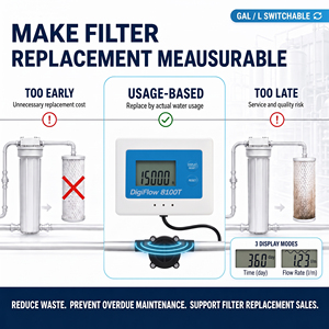 Medidor de Flujo de Agua Digital SAVANT DigiFlow 8100T OEM, Sensor Operado por Batería, Rango de 0.6-8L/min, Material ABS, Conectividad de Rosca - Product Image 3
