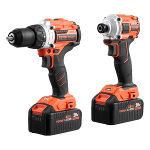 Kit Combo 2 Utensili Cordless 20V Max: Trapano Avvitatore a Percussione da 1/2 e Avvitatore a Impulsi da 1/4 - Utensili Elettrici Compatti - Product Image 1