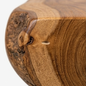 ARTERRA Premium Contemporary Teak Wood End Table <b>Stacked</b> Pebble Design Luxury Hotel Lobby Accent <b>Stool</b> Project - Product Image 3