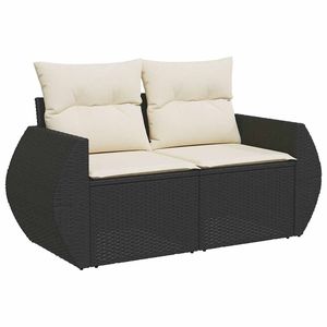 Grand ensemble de canapés de jardin modulaires en rotin PE noir, collection de meubles d'extérieur élégante - Product Image 5