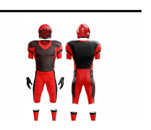 Ensemble de maillots de football américain professionnels, design personnalisé, tissu respirant |   Tenue de football d'équipe |   Vêtements de sport en polyester respirant - Product Image 2