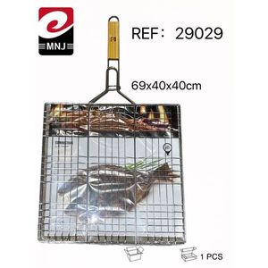 Griglia BBQ Doppia in Acciaio 69x40x40CM con Gambe - Product Image 1