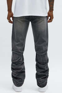 Jeans de Mezclilla para Hombre, Corte Recto, Desgastados y Rotos, Lavado Medio, Estilo Hip Hop, Algodón, Corte Regular, para Otoño - Product Image 3