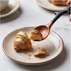 Creative Wabi-Sabi Wooden <b>Serving</b> <b>Spoon</b> with Branch Shape Black Handle Brown Tea <b>Spoon</b> - Product Image 3