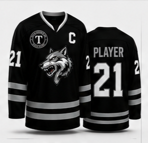 Camiseta de Hockey sobre Hielo para Hombre, Diseño Deer Team, Cuello en V, Manga Larga, Impresión Sublimada, Absorbe la Humedad, 100% Poliéster, Logotipo Frontal en Malla - Product Image 4