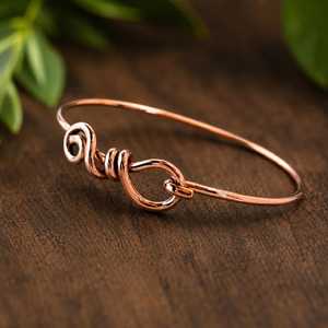 Adjustable Copper Bangle <b>Bracelet</b> Handmade Ethnic Jewelry for <b>Women</b> Metal Crafts - Product Image 3