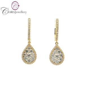 ต่างหูแบบคลัสเตอร์ทำมือคุณภาพสูง18K AU750โรสโกลด์ประดับเพชรธรรมชาติสำหรับงานแต่งงานงานปาร์ตี้ - Product Image 4