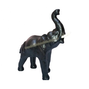 Figura de Elefante Moderna en Cuero, Hecha a Mano, Ecológica y Duradera, Escultura de Mesa para Decoración del Hogar y Sala de Estar - Product Image 1