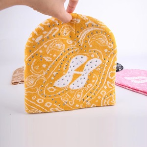 Wholesale Designer Knit <b>Winter</b> Hat Warm Shiny Custom Logo Soft Jacquard Rhinestone Skull <b>Cap</b> Character Design for Unisex Travel - Product Image 5