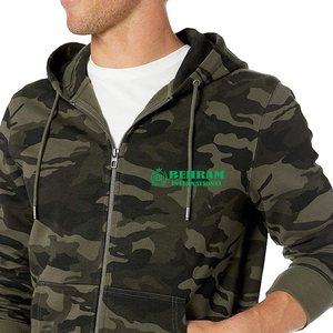 Sudadera con capucha de algodón 100% de primera calidad, con estampado de camuflaje, informal, para invierno, con cremallera, transpirable, estilo urbano. - Product Image 6