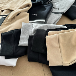 Best Selling High Quality Custom 100% Cotton Zipper Tracksuit Sweatsuit Blank Unisex Hoodie and <b>Sweatpants</b> <b>Set</b> - Product Image 5
