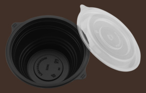 Tazón de Plástico Negro Biodegradable, Libre de BPA, Desechable y Reutilizable, con Tapa Transparente Ventilada, Apto para Microondas, para Pizza, Picnic y Comida para Llevar - Product Image 2