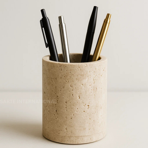 Portalápices de Mármol Tallado a Mano de Primera Calidad, Multifuncional, Elegante Organizador de Escritorio, el Mejor Accesorio de Oficina - Product Image 1