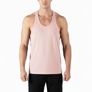 <b>Men</b> Custom Wholesale Solid Color Gym Tank Top Breathable Sports Training Wear Cotton Made Fitness Vest Low Price <b>Men</b> <b>Singlet</b> - Product Image 1