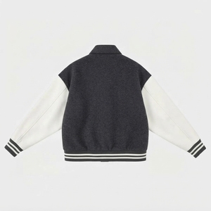 Veste varsity matelassée unisexe, col mandarin, coupe classique, couleur unie, fermeture à boutons, polaire coupe-vent, vêtements d'hiver - Product Image 2