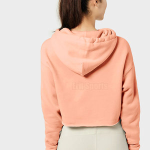 เสื้อฮู้ดครอปท็อปผู้หญิงสำหรับฤดูหนาว ออกแบบเองได้ ไซส์พลัส เป็นมิตรต่อสิ่งแวดล้อม ระบายอากาศได้ดี พร้อมโลโก้ด้านหน้า - Product Image 2