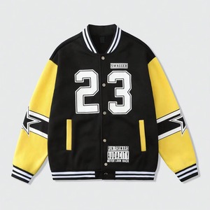 Custom Varsity <b>Leather</b> <b>Jacket</b> Men Embroidered Patches Wool Body Genuine Cowhide Sleeves OEM ODM Sample Service Available - Product Image 3