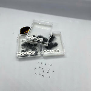 Pestañas cortas de esquina interior de pelo sintético con efecto espiga 8D 10D 20D 0.03 7mm 500 abanicos sueltos en caja Extensiones de pestañas de volumen Marca privada - Product Image 5