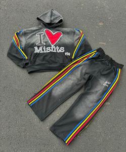 Conjunto Deportivo 100% Poliéster, Grueso y Pesado, Unisex, Pantalones y Sudadera con Capucha para Hombre - Product Image 1