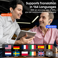 Écouteurs Traducteurs Sans Fil Sportifs 5G/Wi-Fi avec Rotation à 90°, Traduction Instantanée en 164 Langues, Assistant IA et Traduction Photo Gratuite et Permanente