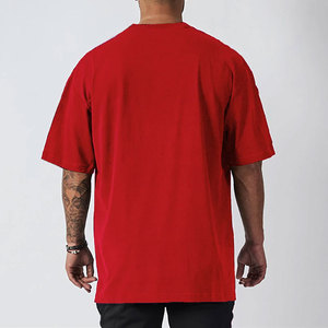 Camiseta Deportiva de Manga Corta para Hombre, Talla Grande, 240g, Algodón, Estilo Hip Hop, Cuello Redondo, para Gimnasio, Fitness, Culturismo, Verano - Product Image 4