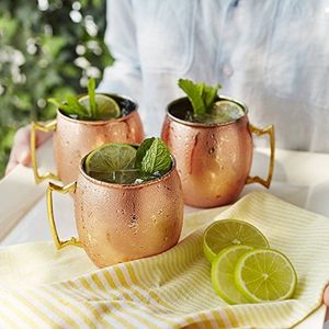 <b>Copper</b> Moscow mule cup set for refined designer refreshment <b>tables</b> hammered finish metal cups durable reusable party mugs - Product Image 5