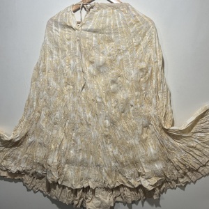 กระโปรงผ้าฝ้าย 100% สีเบจสำหรับผู้หญิงคุณภาพมาตรฐานที่สวยงาม – กระโปรงผ้าพิมพ์ลายดอกไม้แบบแฮนด์บล็อกที่หรูหรา - Product Image 4