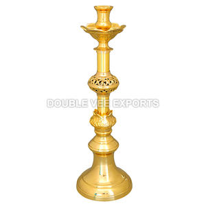 Candelero de Altar - Vela de Altar en Latón |   Candelabro Tradicional para Iglesia - DOUBLE VEE EXPORTS - Product Image 2