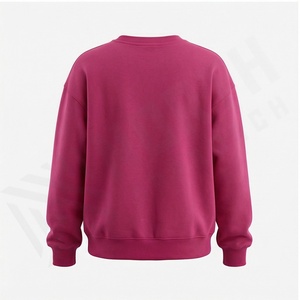 Sudadera de cuello redondo de gran tamaño con logotipo personalizado para mujer, venta al por mayor, sudaderas con capucha de talla grande para mujer, sudadera de algodón - Product Image 3
