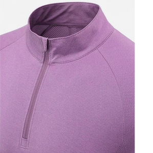 Zip-Up Top Stand Collar Slim Fit Solid Color Sporty Gym <b>Compression</b> Under Base Layer Shirts Tops Running Clothes Jogging Wear - Product Image 5