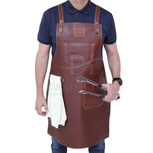 Superior Quality Heavy Duty New Arrival Made In Pakistan Leather <b>Aprons</b> with Pockets Chef <b>Kitchen</b> <b>Apron</b> Wholesale Price - Product Image 5
